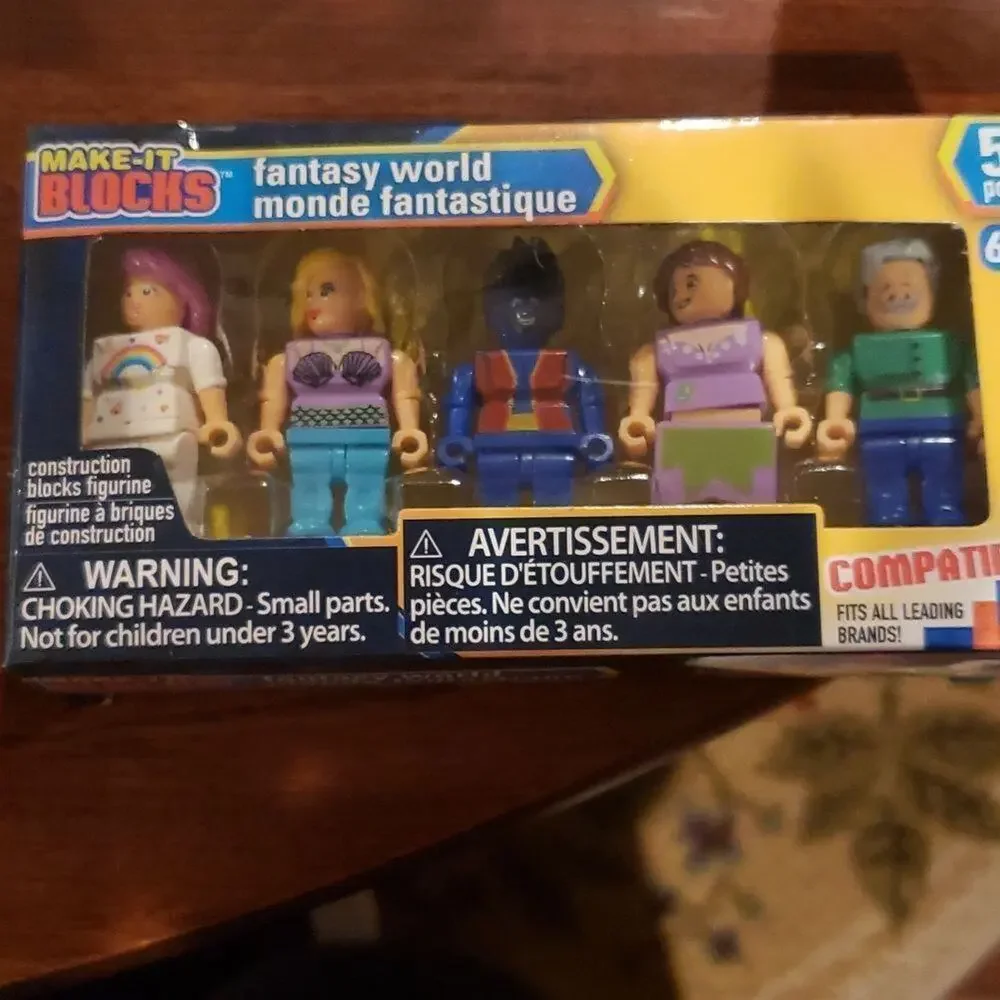 Lot of 3 Make it‎ blocks pirate/knight fantasy/sports figures New